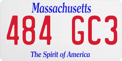 MA license plate 484GC3