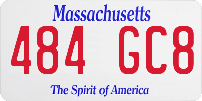 MA license plate 484GC8