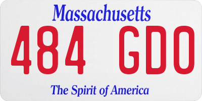 MA license plate 484GD0