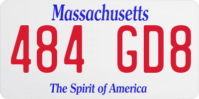 MA license plate 484GD8