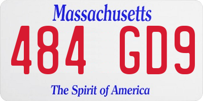 MA license plate 484GD9
