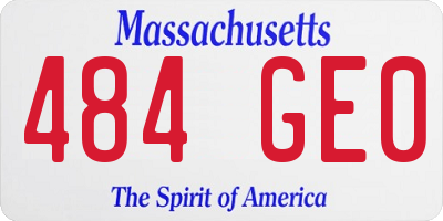 MA license plate 484GE0