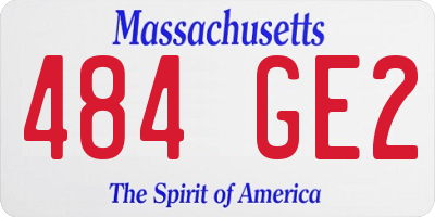 MA license plate 484GE2