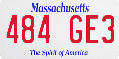 MA license plate 484GE3
