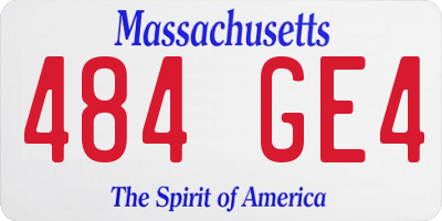 MA license plate 484GE4