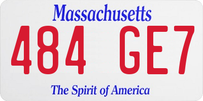 MA license plate 484GE7