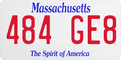 MA license plate 484GE8