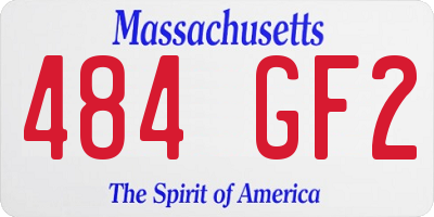 MA license plate 484GF2