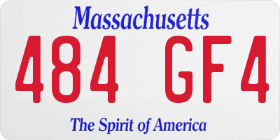 MA license plate 484GF4
