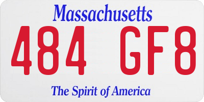 MA license plate 484GF8