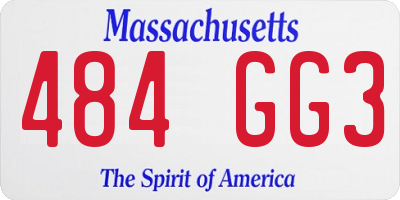 MA license plate 484GG3