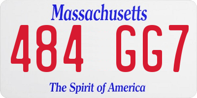 MA license plate 484GG7