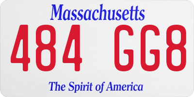 MA license plate 484GG8