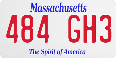 MA license plate 484GH3