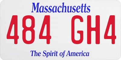 MA license plate 484GH4