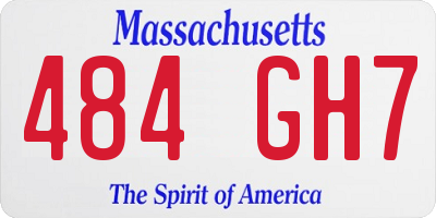 MA license plate 484GH7
