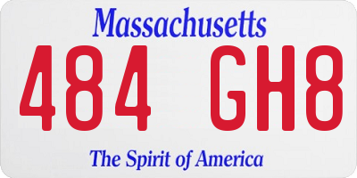 MA license plate 484GH8