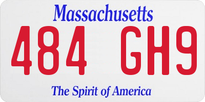 MA license plate 484GH9