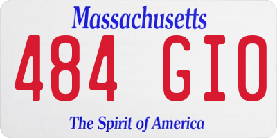 MA license plate 484GI0