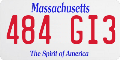 MA license plate 484GI3