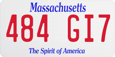 MA license plate 484GI7