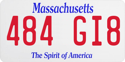 MA license plate 484GI8