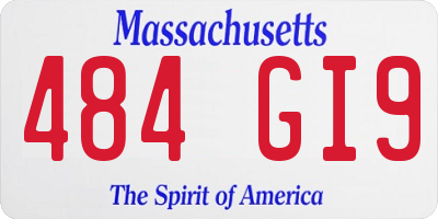 MA license plate 484GI9
