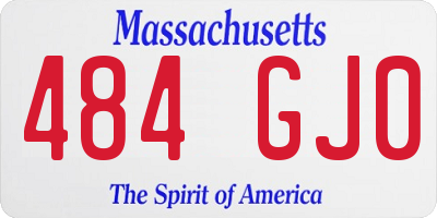 MA license plate 484GJ0