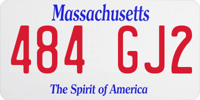 MA license plate 484GJ2