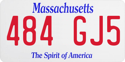 MA license plate 484GJ5