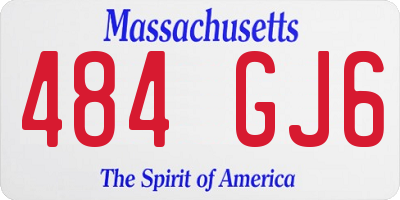 MA license plate 484GJ6