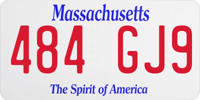 MA license plate 484GJ9