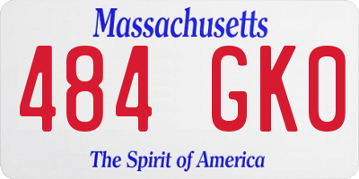 MA license plate 484GK0