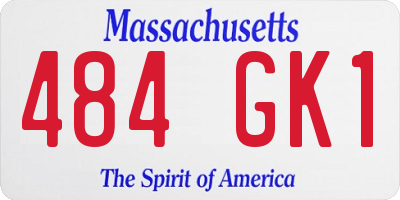 MA license plate 484GK1