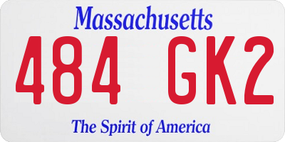 MA license plate 484GK2