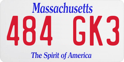 MA license plate 484GK3