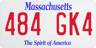 MA license plate 484GK4