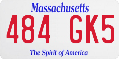 MA license plate 484GK5