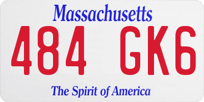 MA license plate 484GK6