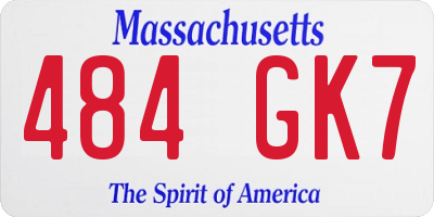 MA license plate 484GK7