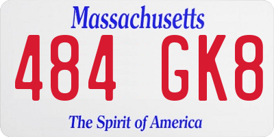 MA license plate 484GK8