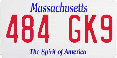 MA license plate 484GK9