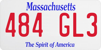 MA license plate 484GL3