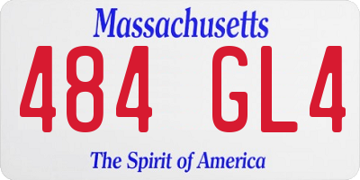MA license plate 484GL4