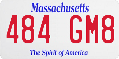 MA license plate 484GM8