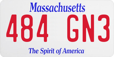 MA license plate 484GN3