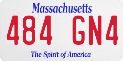 MA license plate 484GN4
