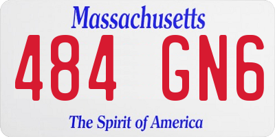 MA license plate 484GN6