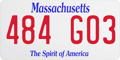 MA license plate 484GO3