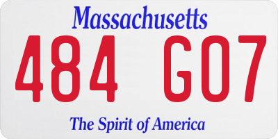 MA license plate 484GO7